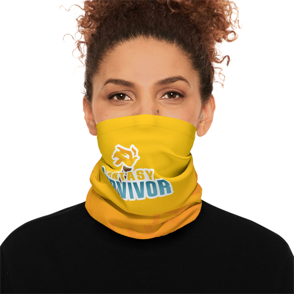 Yellow-Orange Fantasy Survivor neck gaiter