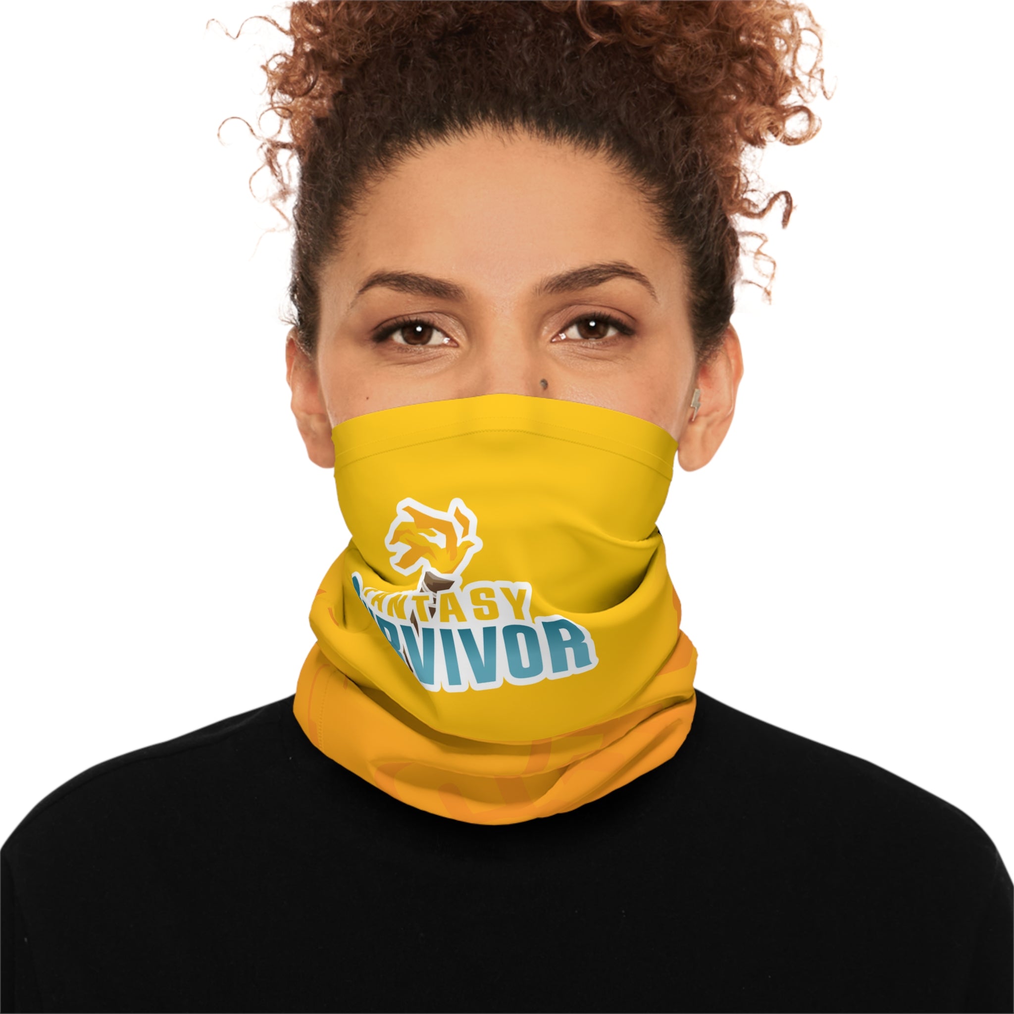 Yellow-Orange Fantasy Survivor neck gaiter