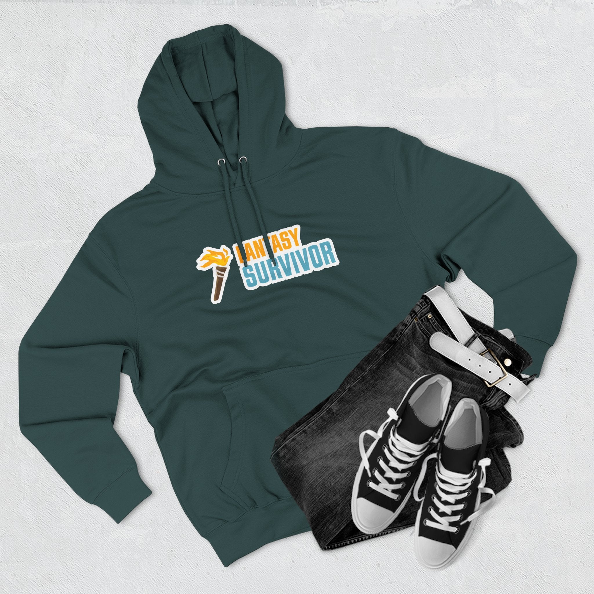 Fantasy Survivor Hoodie - Side Torch Logo