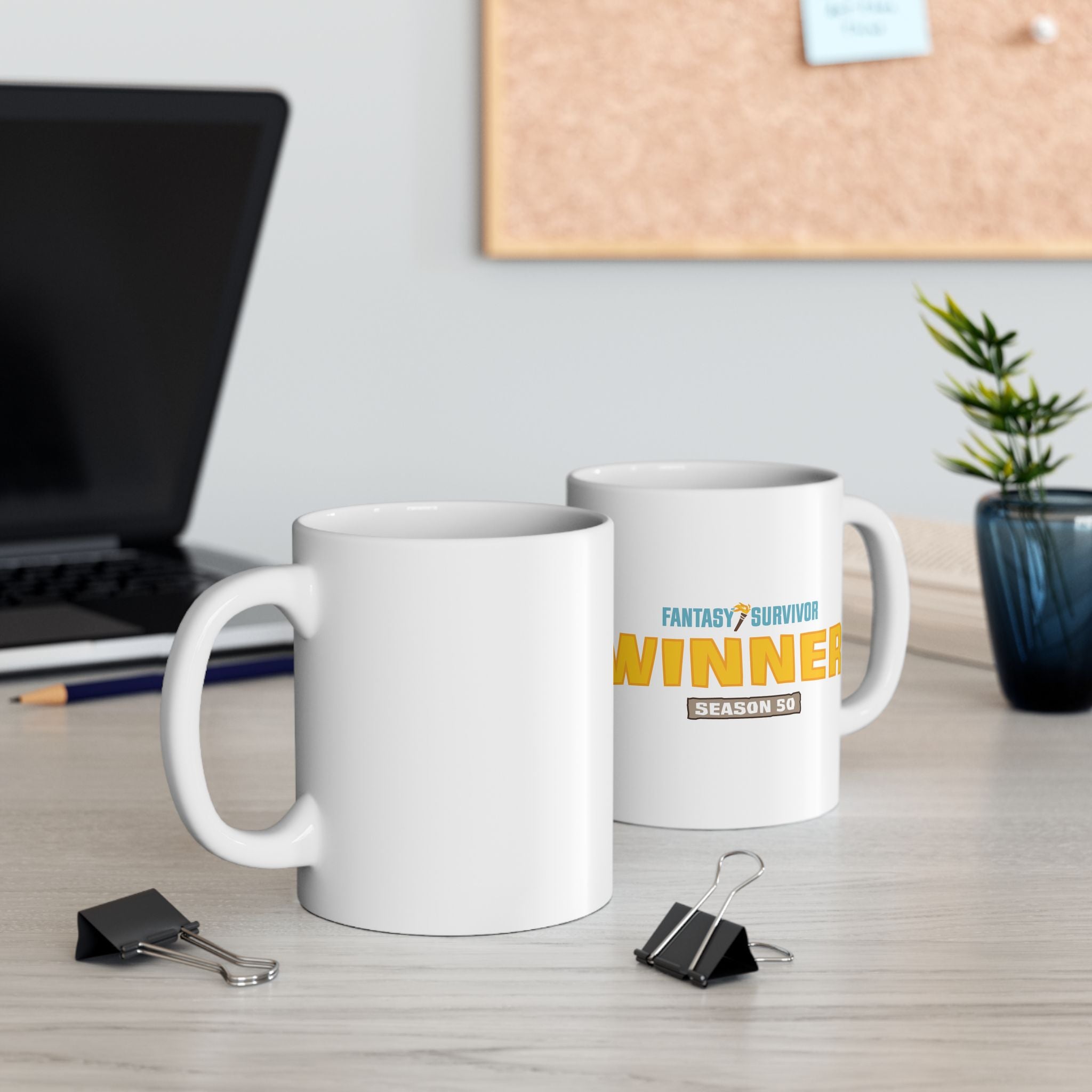 Fantasy Survivor Mug - Season 50 Winner Ceramic Coffee Cup (11oz, 15oz)