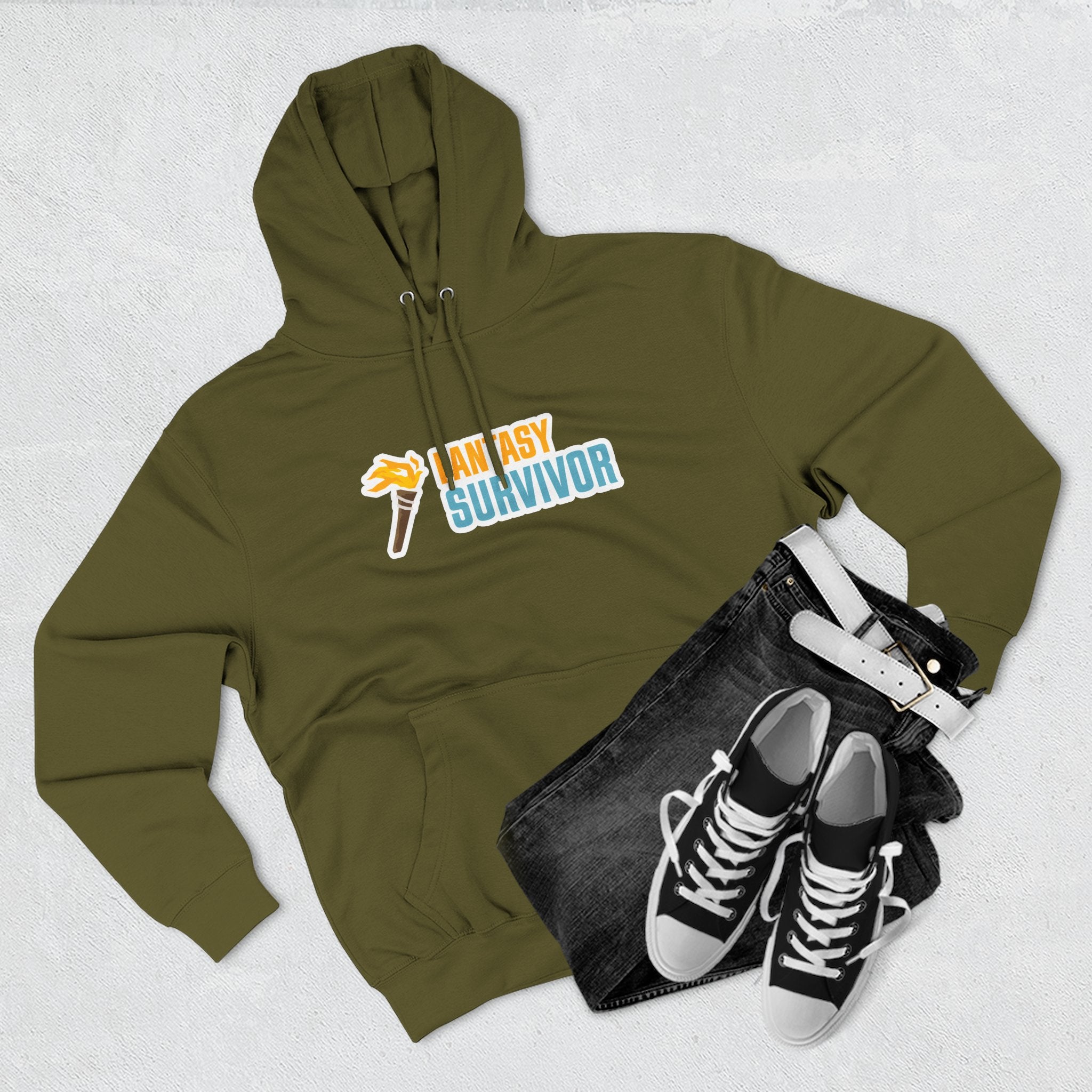 Fantasy Survivor Hoodie - Side Torch Logo